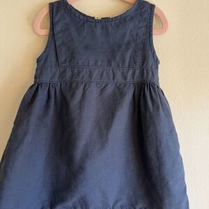 Classic Navy Sleeveless Girls' Casual Dress